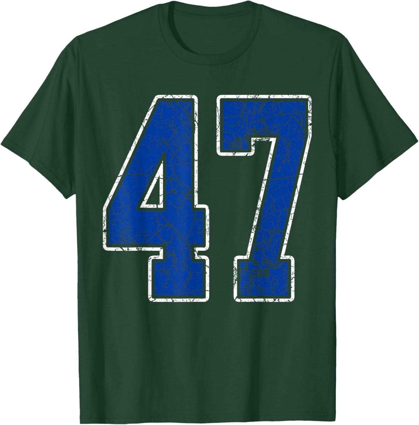 Royal Blue and White Number 47 Jersey Player Uniform #47 Fan T-Shirt - T-Shirt | Forest