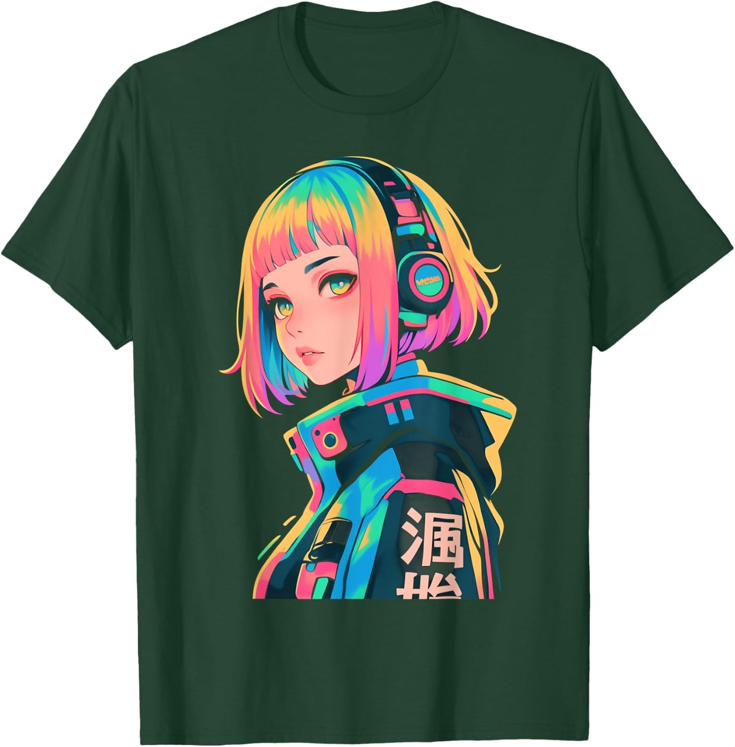 Anime Manga Gamer Girl Cyberpunk Aesthetic Techwear Harajuku T-Shirt - T-Shirt | Forest