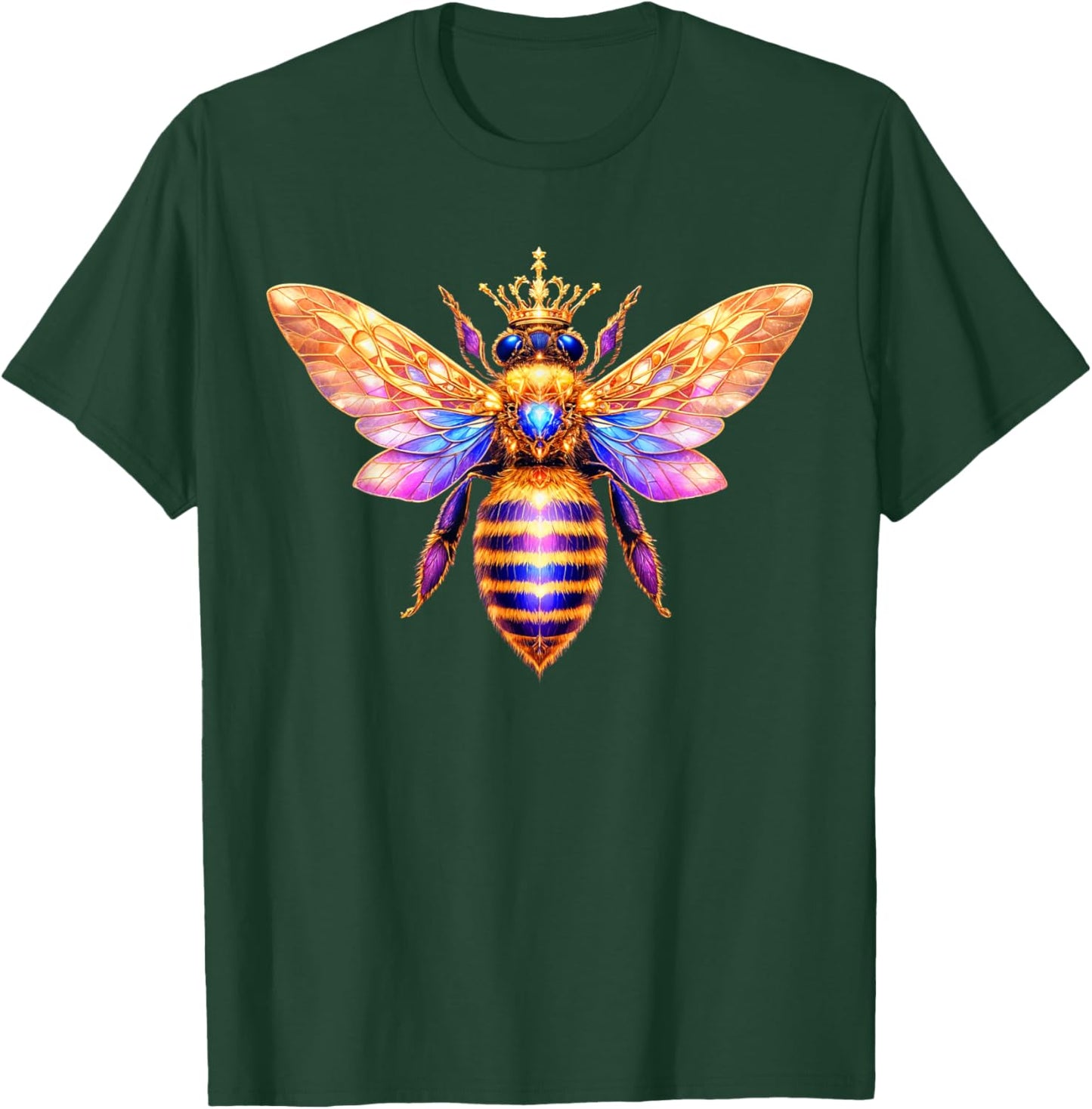 Queen Bee Crown Women Men Girls Honey Hive Bee Keeper Bee T-Shirt - T-Shirt | Forest