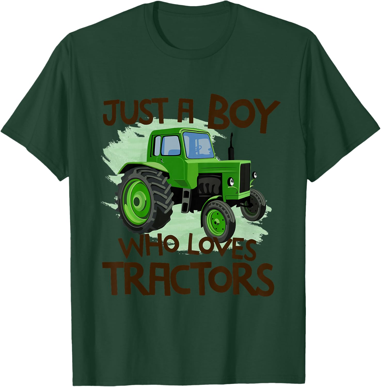 Kids Just A Boy Who Loves Tractors T Shirt Farm Kid Birthday Gift T-Shirt - T-Shirt | Forest