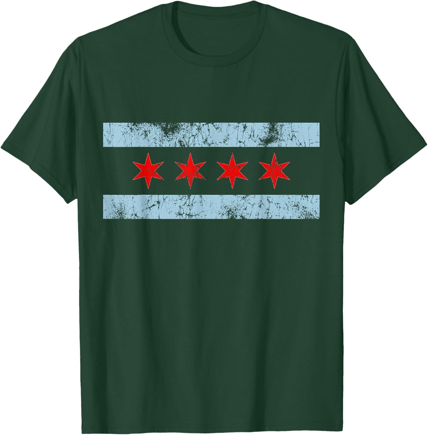 Vintage Flag of Chicago T-Shirt - T-Shirt | Forest