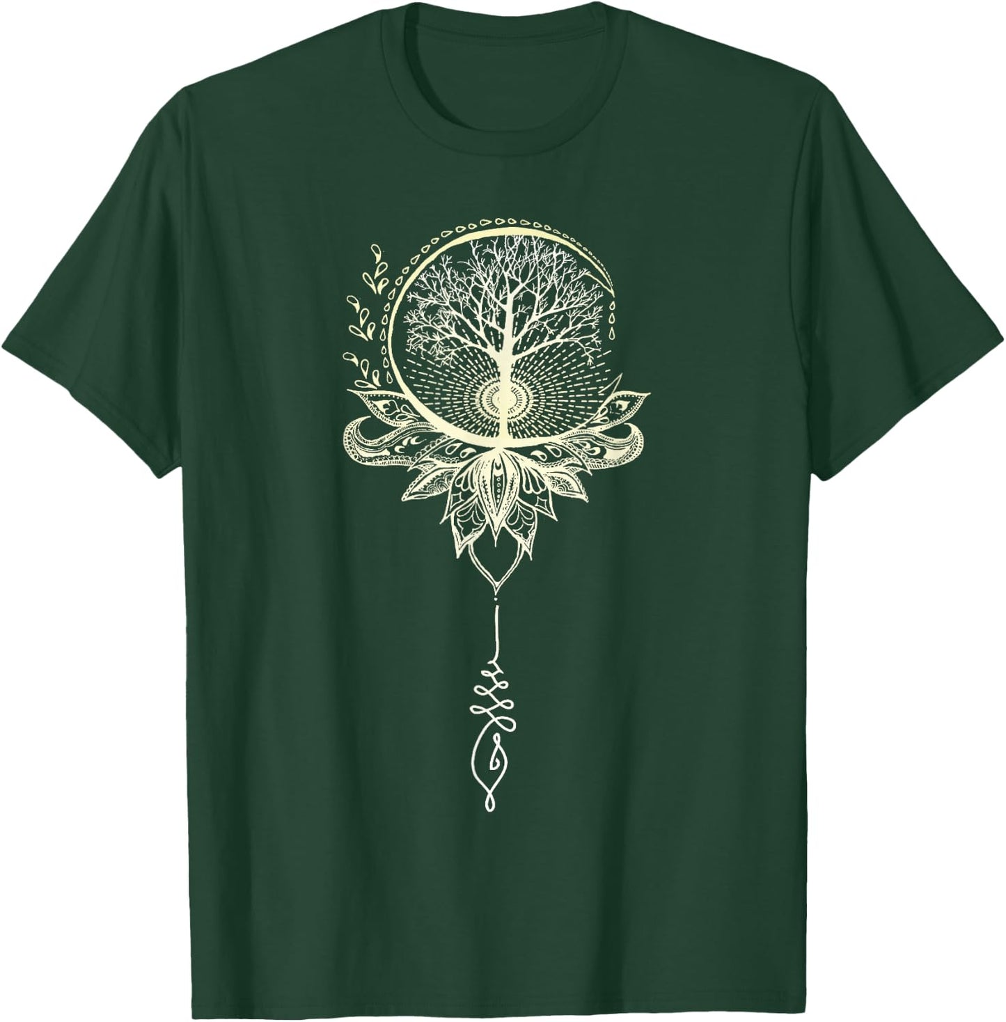 Mandala Lotus Unalome Tree of Life Small T-Shirt - T-Shirt | Forest