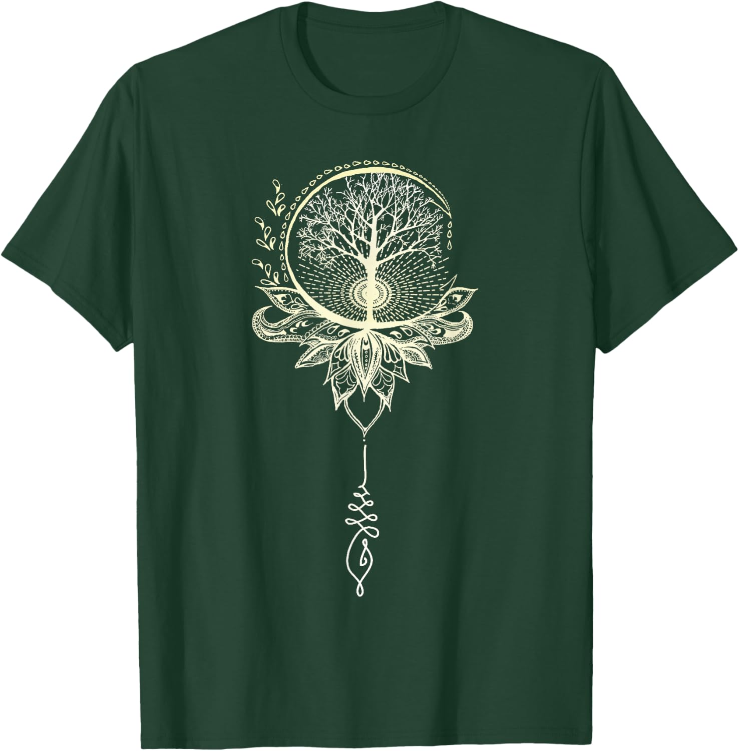 Mandala Lotus Unalome Tree of Life Small T-Shirt - T-Shirt | Forest