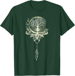 Mandala Lotus Unalome Tree of Life Small T-Shirt - T-Shirt | Forest