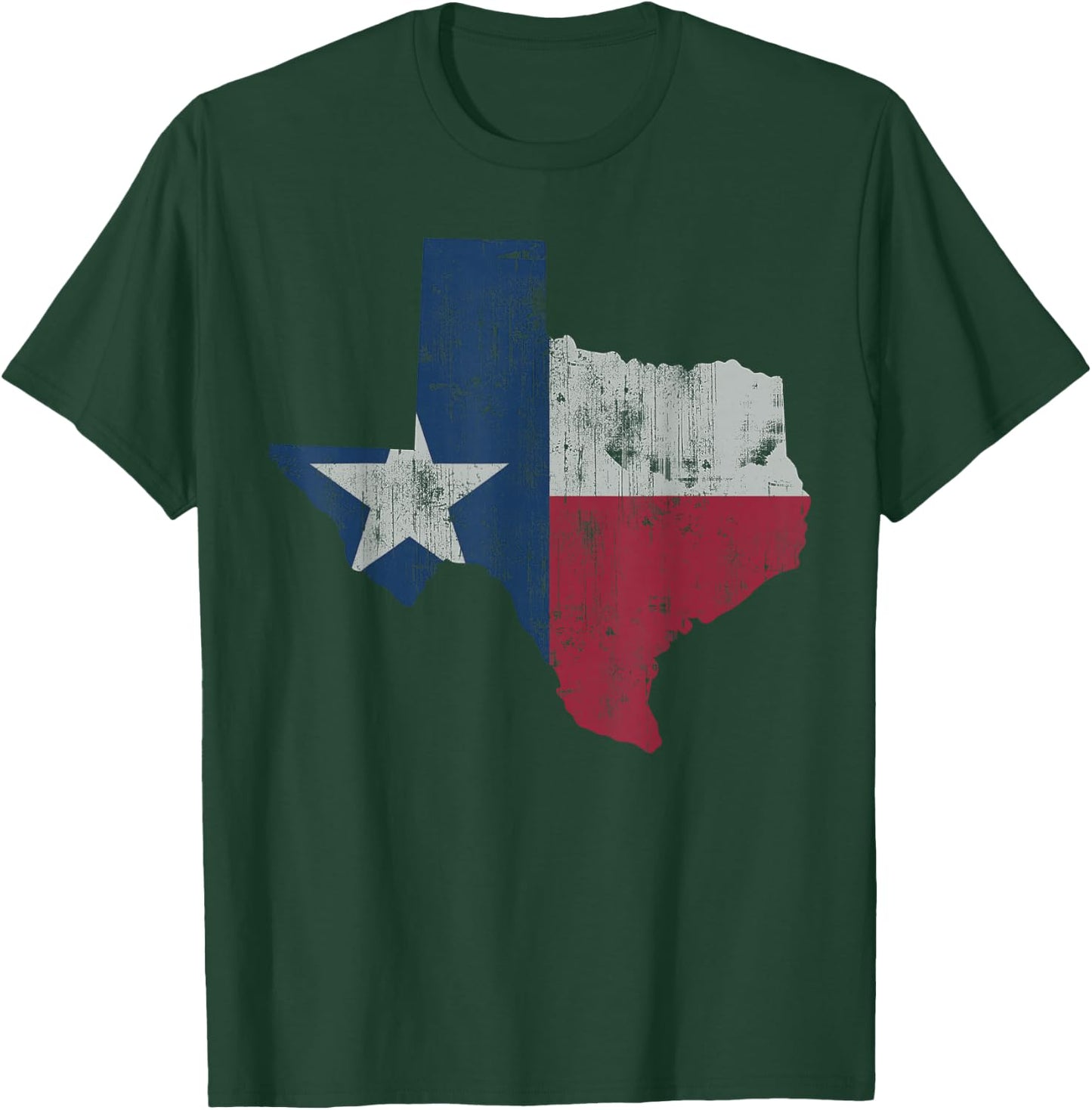Retro Texas Flag Map Men Women Kids Youth Boys Girls Toddler Small T-Shirt - T-Shirt | Forest