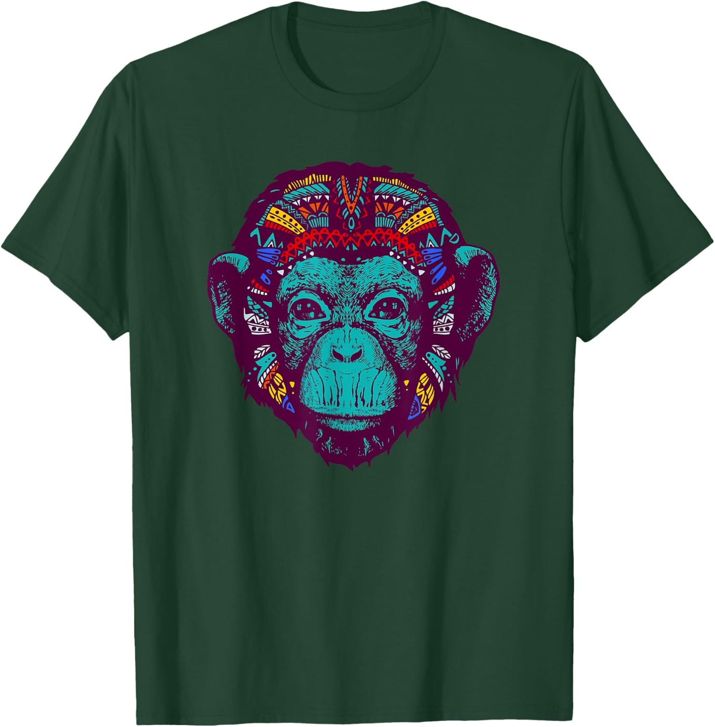 Bonobo Psychedelic - Quirky Shaman Rave Vibe T-Shirt - T-Shirt | Forest