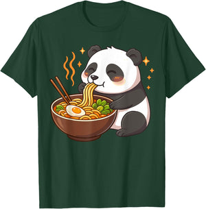 Panda Eating Ramen Noodles T-Shirt - T-Shirt | Forest