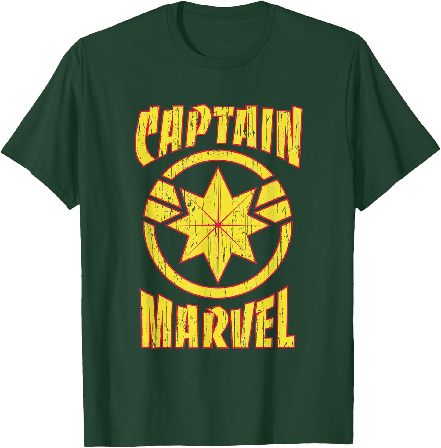 Marvel Captain Marvel Distressed 90s Logo T-Shirt - T-Shirt | Forest