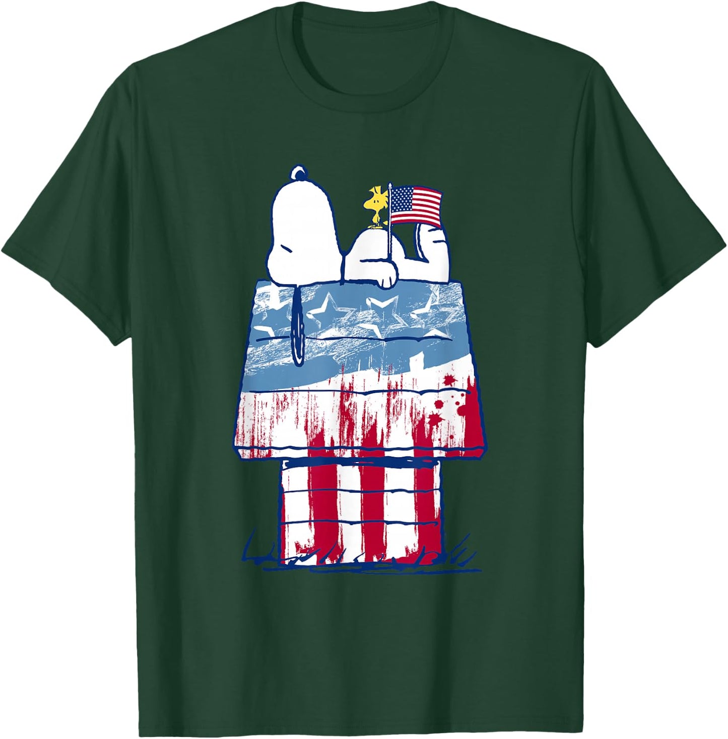 Peanuts USA Wood House Snoopy T-Shirt - T-Shirt | Forest