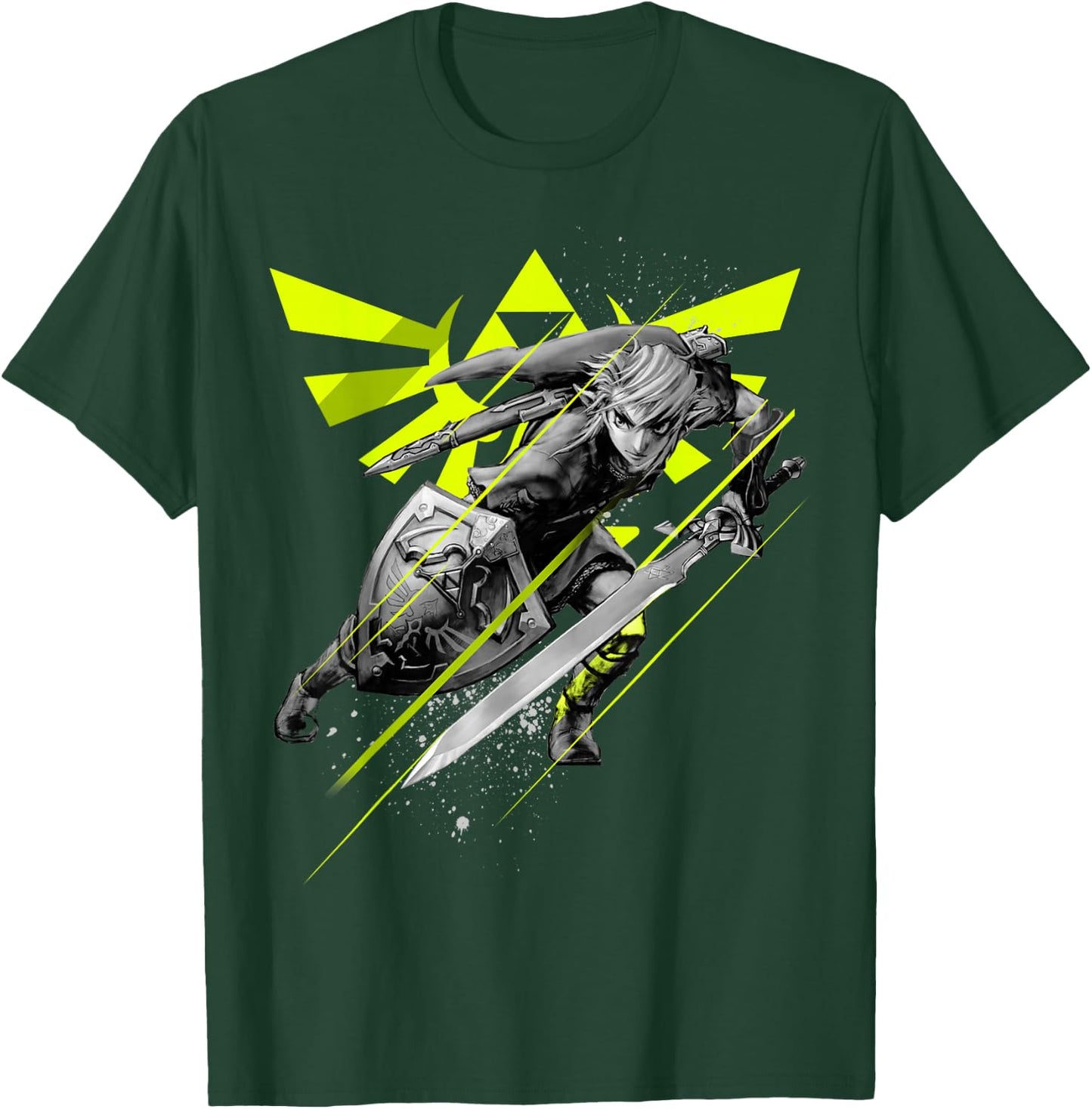 Legend of Zelda Link Neon Green Crest Small T-Shirt - T-Shirt | Forest