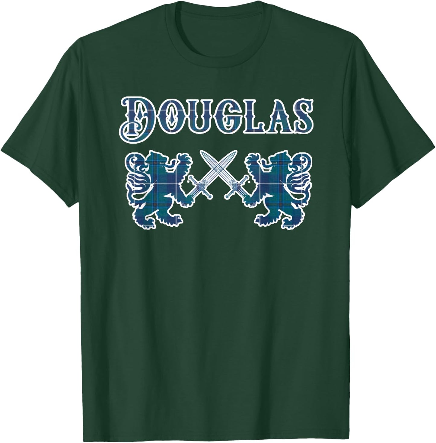 Clan Douglas Scottish Family Kilt Tartan Lion T-Shirt - T-Shirt | Forest