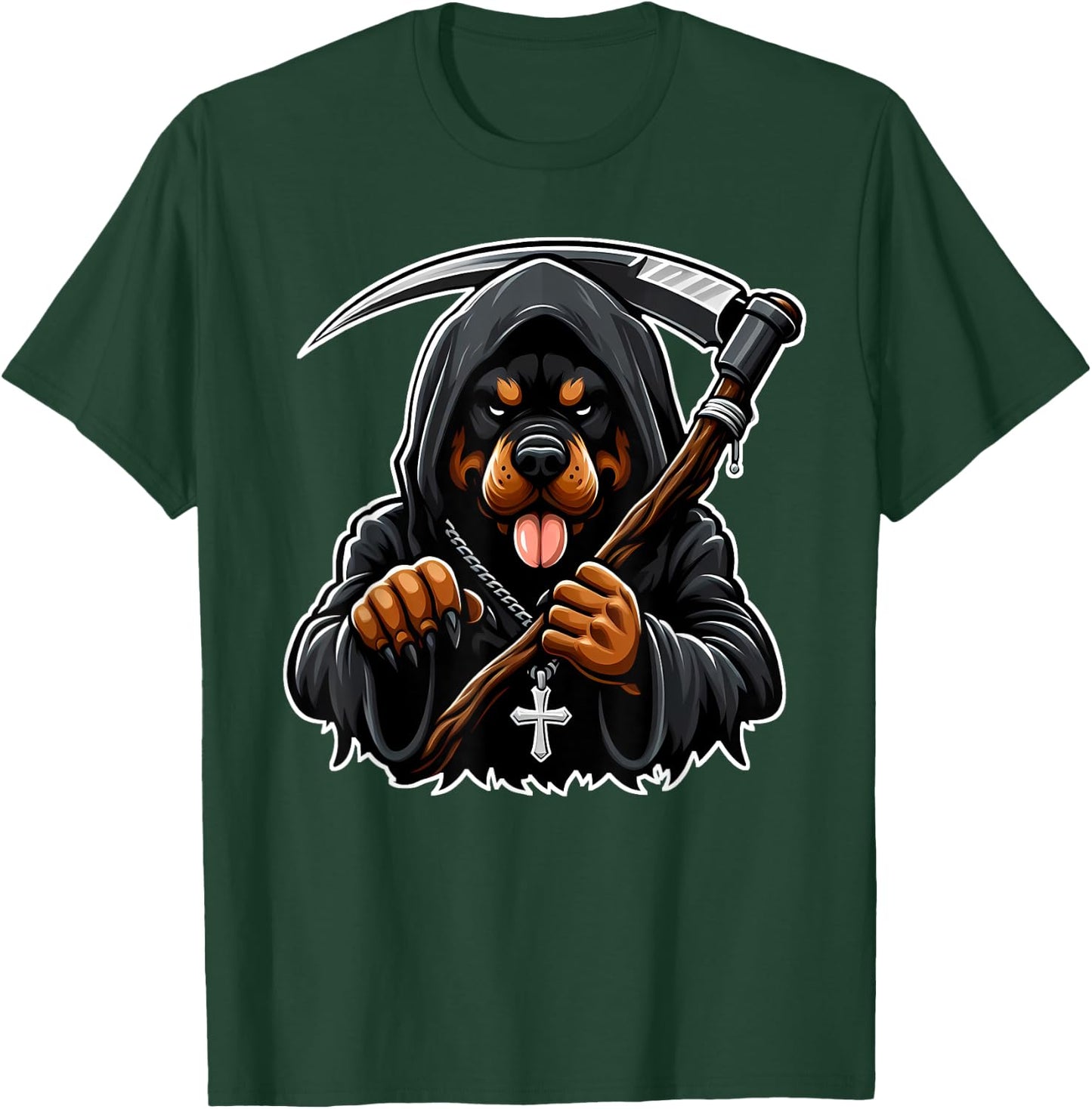 Grim Reaper Rottweiler T-Shirt - T-Shirt | Forest
