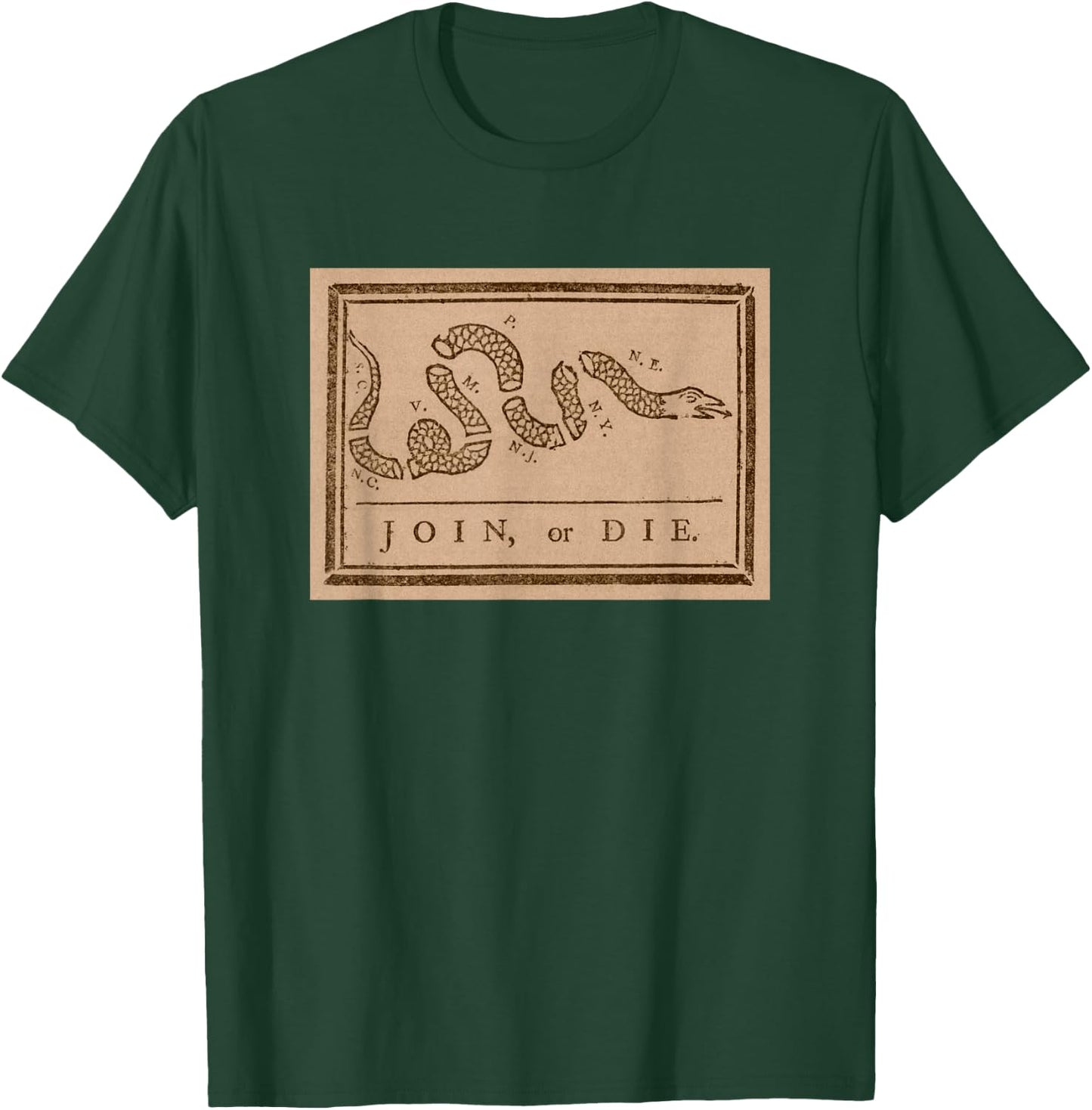 Join or Die Snake - U.S. History T-Shirt - T-Shirt | Forest