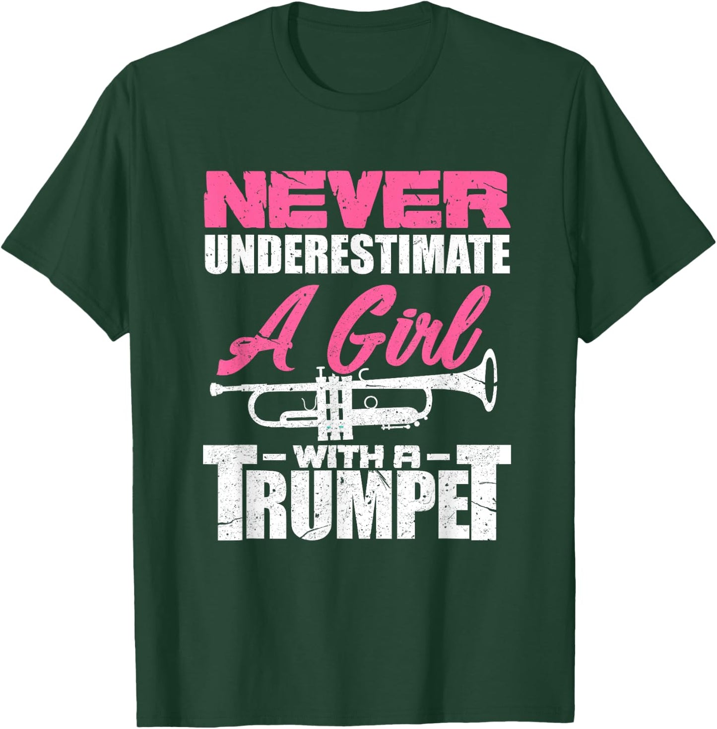 Trumpet Girl Funny Trumpet Player Marching Band T-Shirt - T-Shirt | Forest