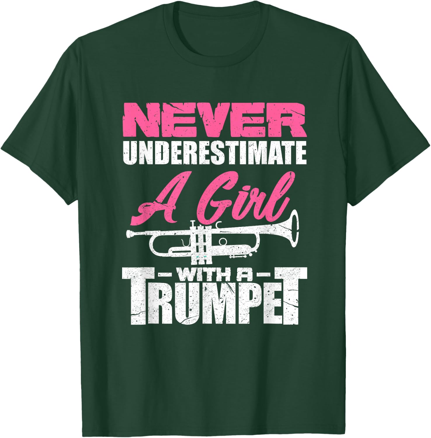 Trumpet Girl Funny Trumpet Player Marching Band T-Shirt - T-Shirt | Forest