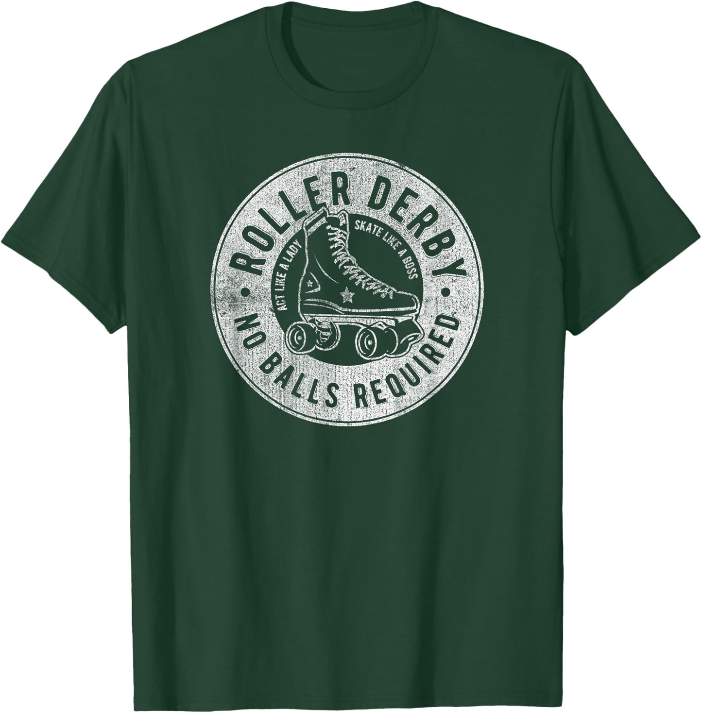 Roller Derby No Balls Required T-Shirt - T-Shirt | Forest