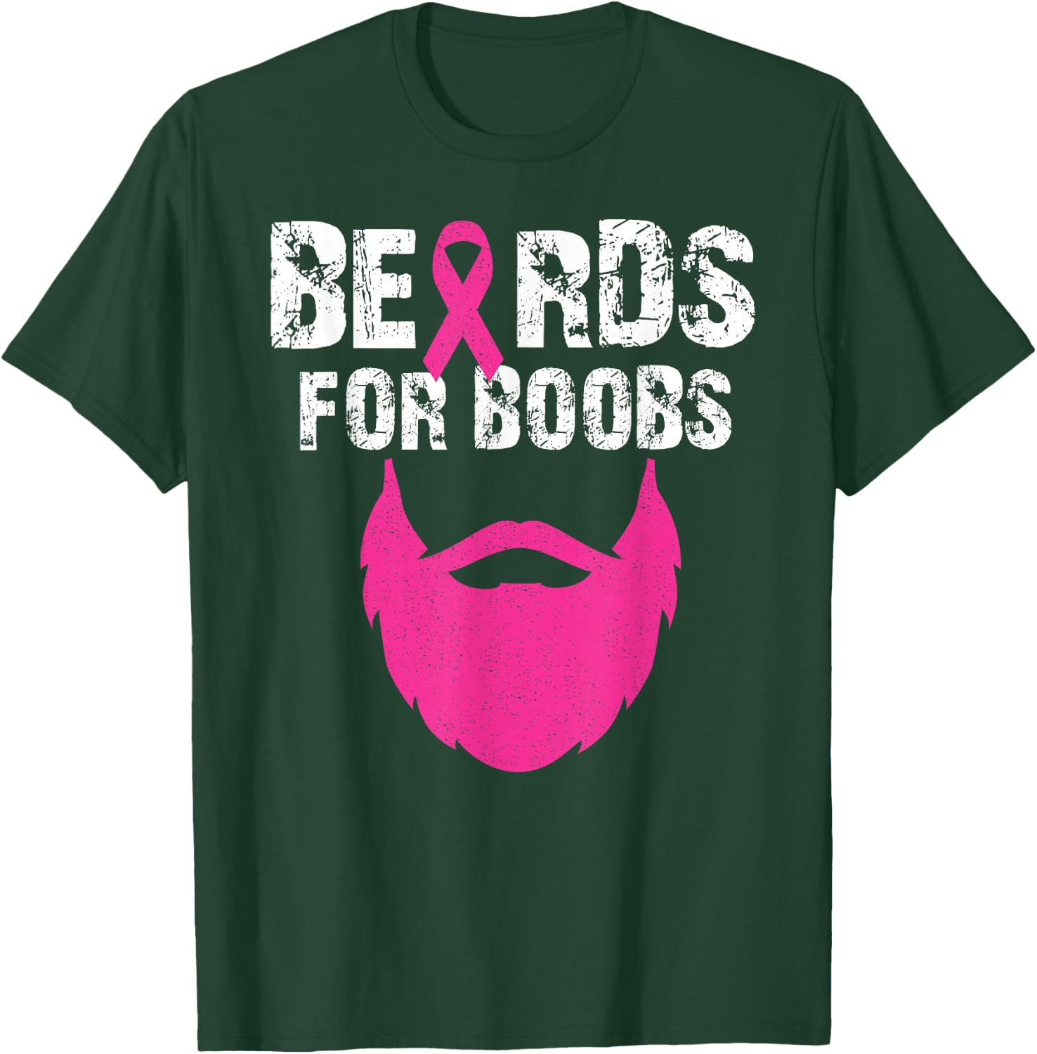 Beards for boobs Breast cancer awareness T-Shirt - T-Shirt | Forest