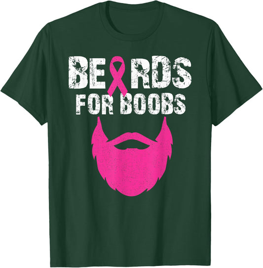 Beards for boobs Breast cancer awareness T-Shirt - T-Shirt | Forest