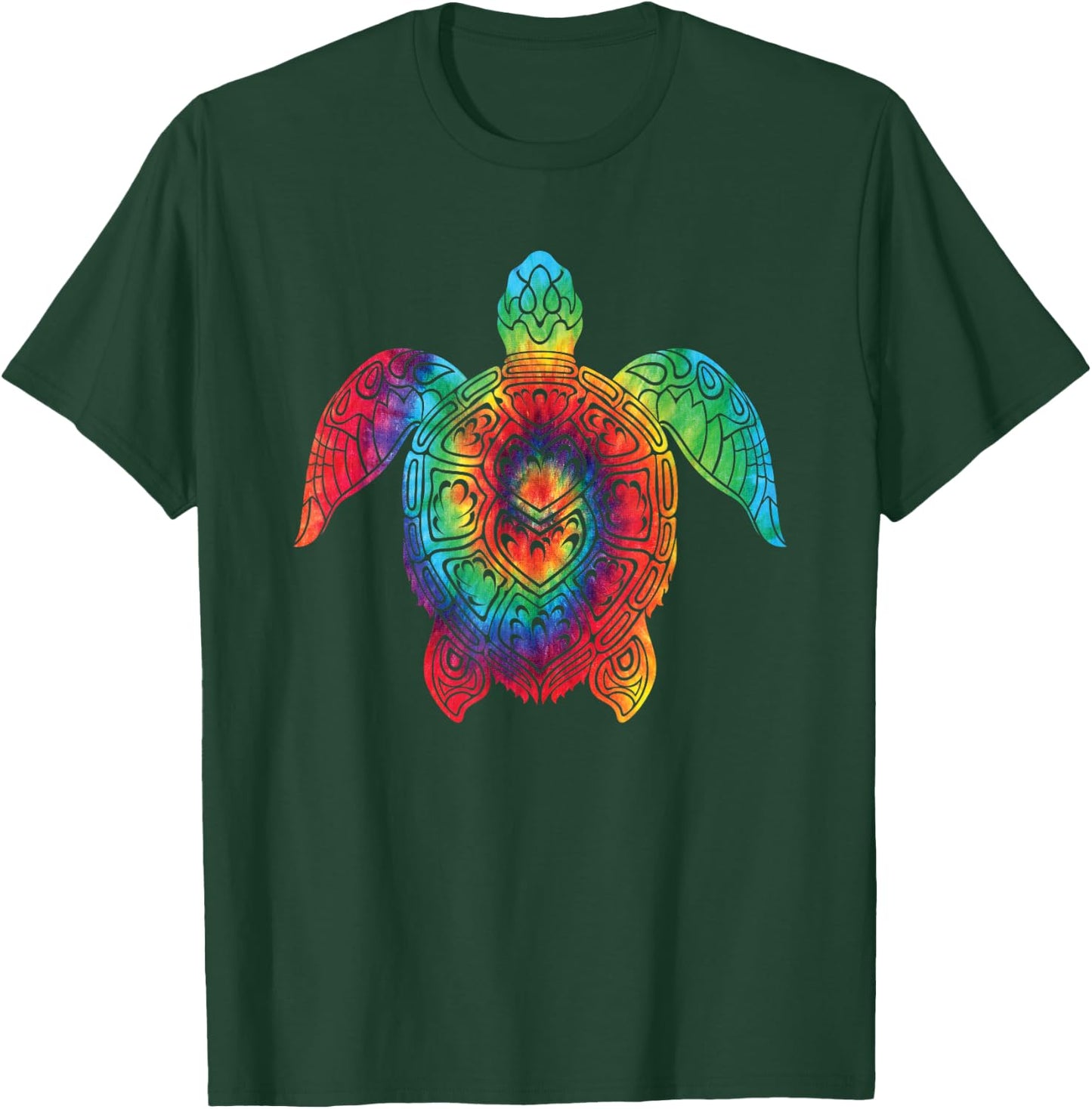 Sea Turtle Ocean Tie Dye Rainbow Hippie Costume Hippy Gift T-Shirt - T-Shirt | Forest
