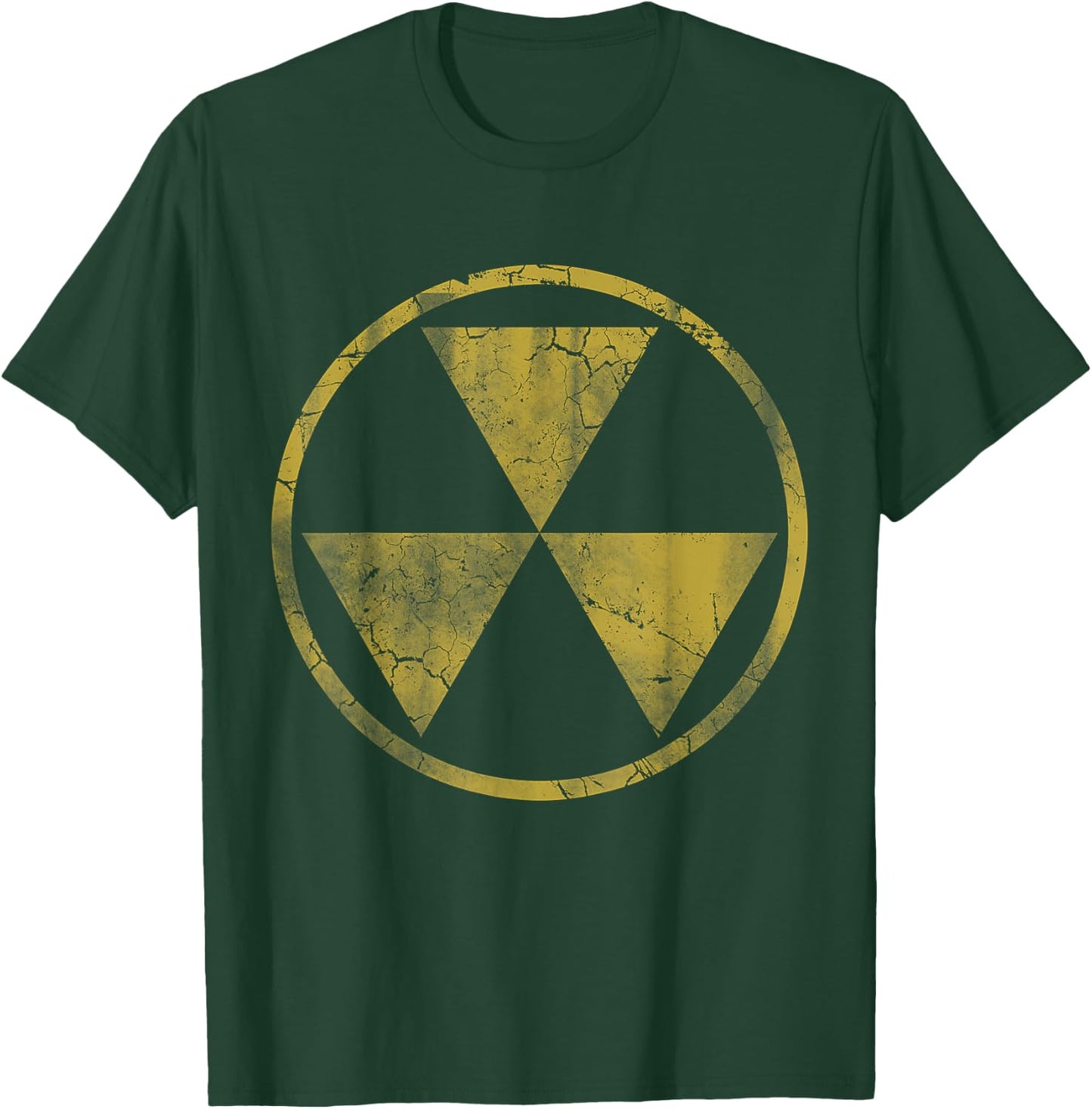 Fallout Nuclear Symbol Retro Fade Distressed T-Shirt - T-Shirt | Forest