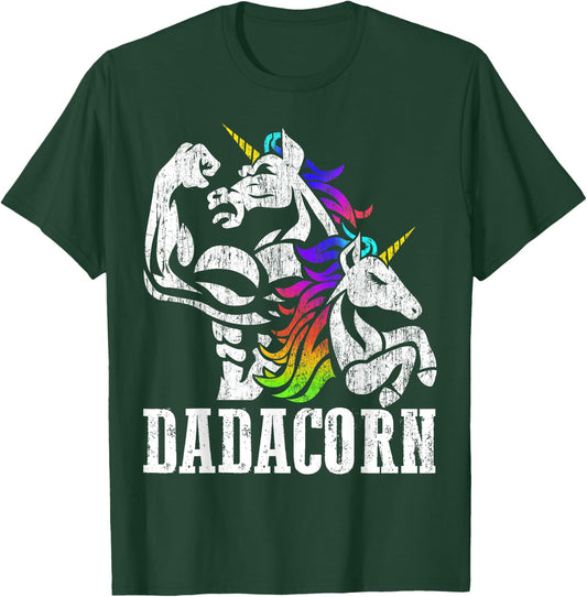 Dadacorn Fathers Day Gift Dad of Unicorn Daughter T-Shirt - T-Shirt | Forest
