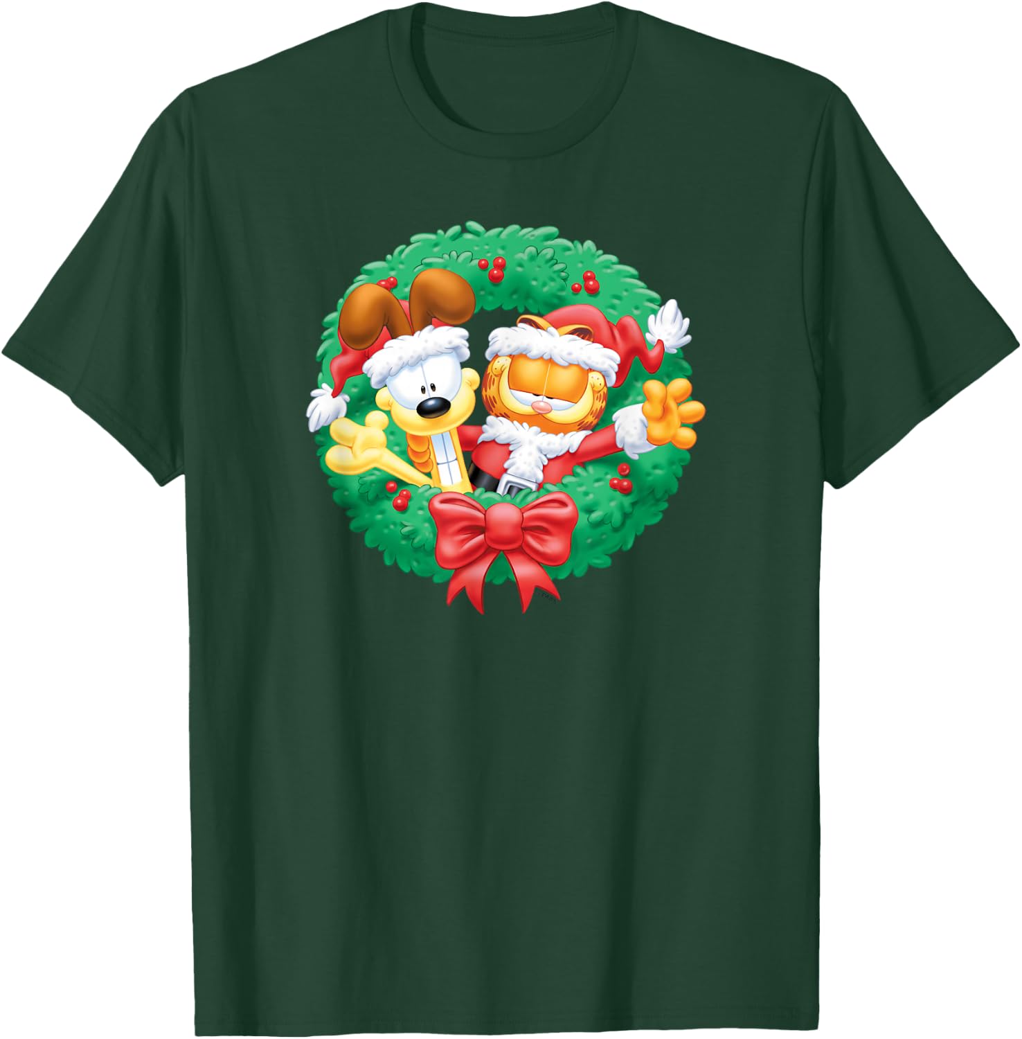 Garfield Christmas Wreath T-Shirt - T-Shirt | Forest