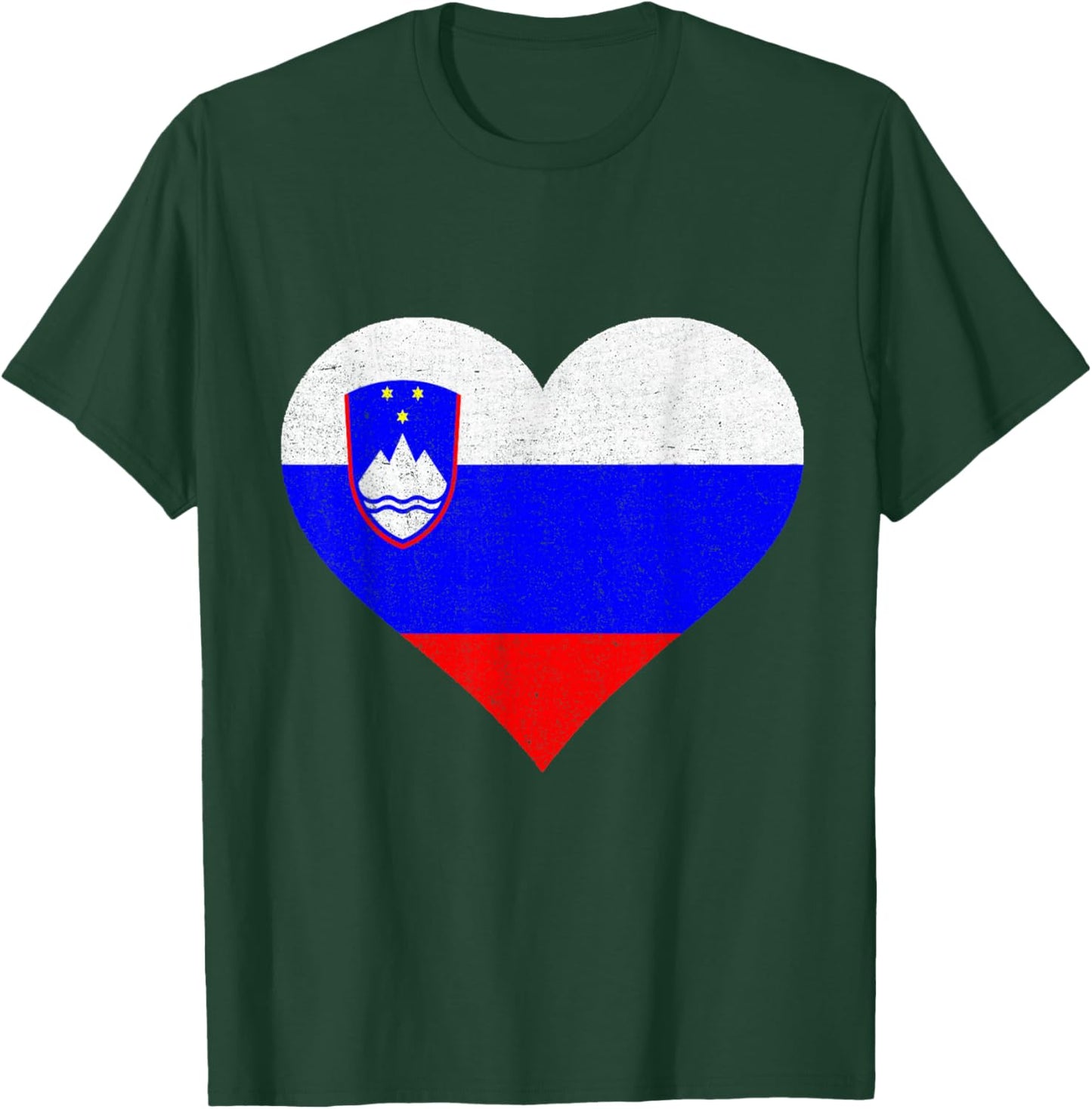 Slovenia Flag Slovenian Pride Heart Vintage Slovenian Roots T-Shirt - T-Shirt | Forest