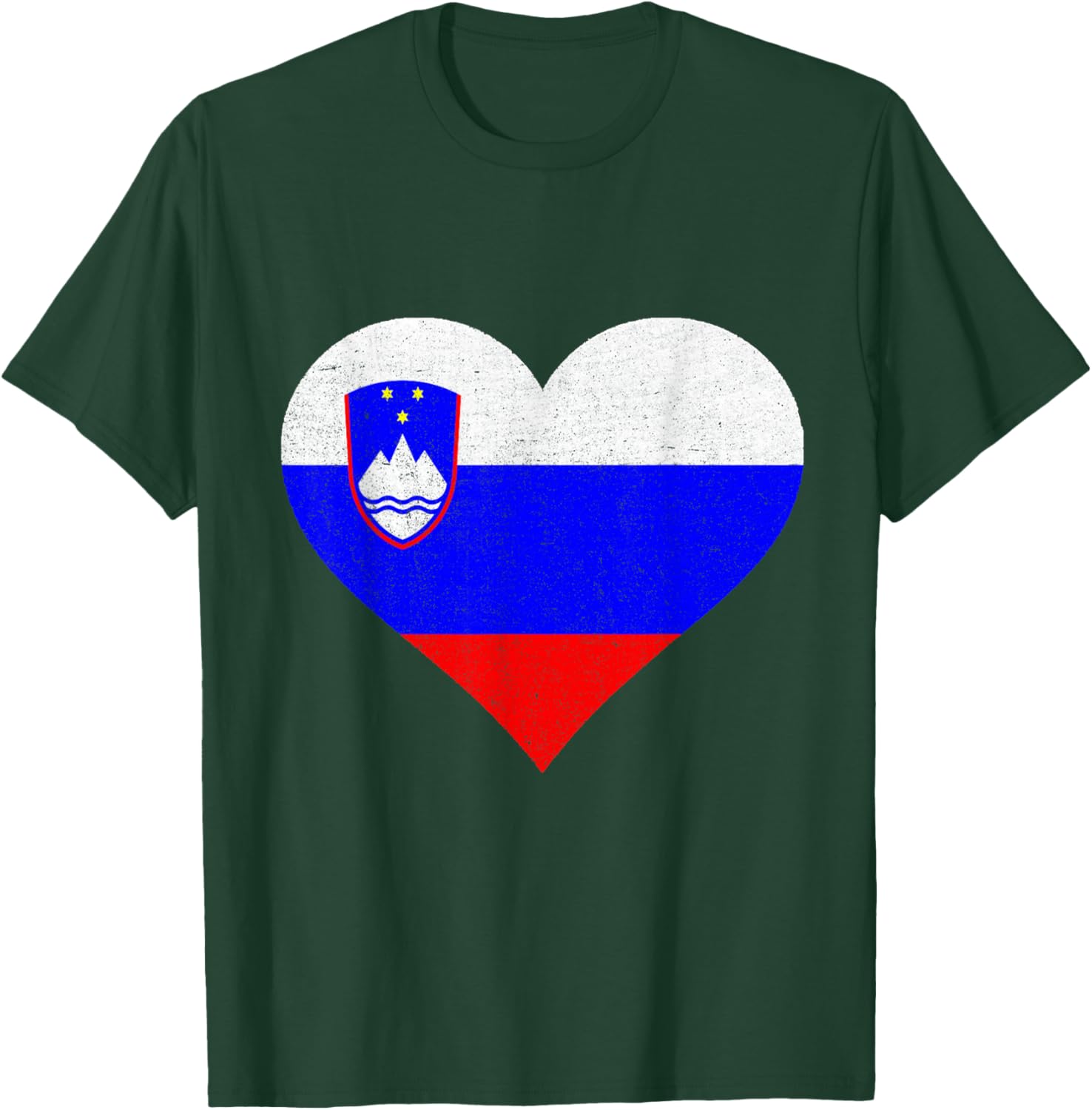 Slovenia Flag Slovenian Pride Heart Vintage Slovenian Roots T-Shirt - T-Shirt | Forest
