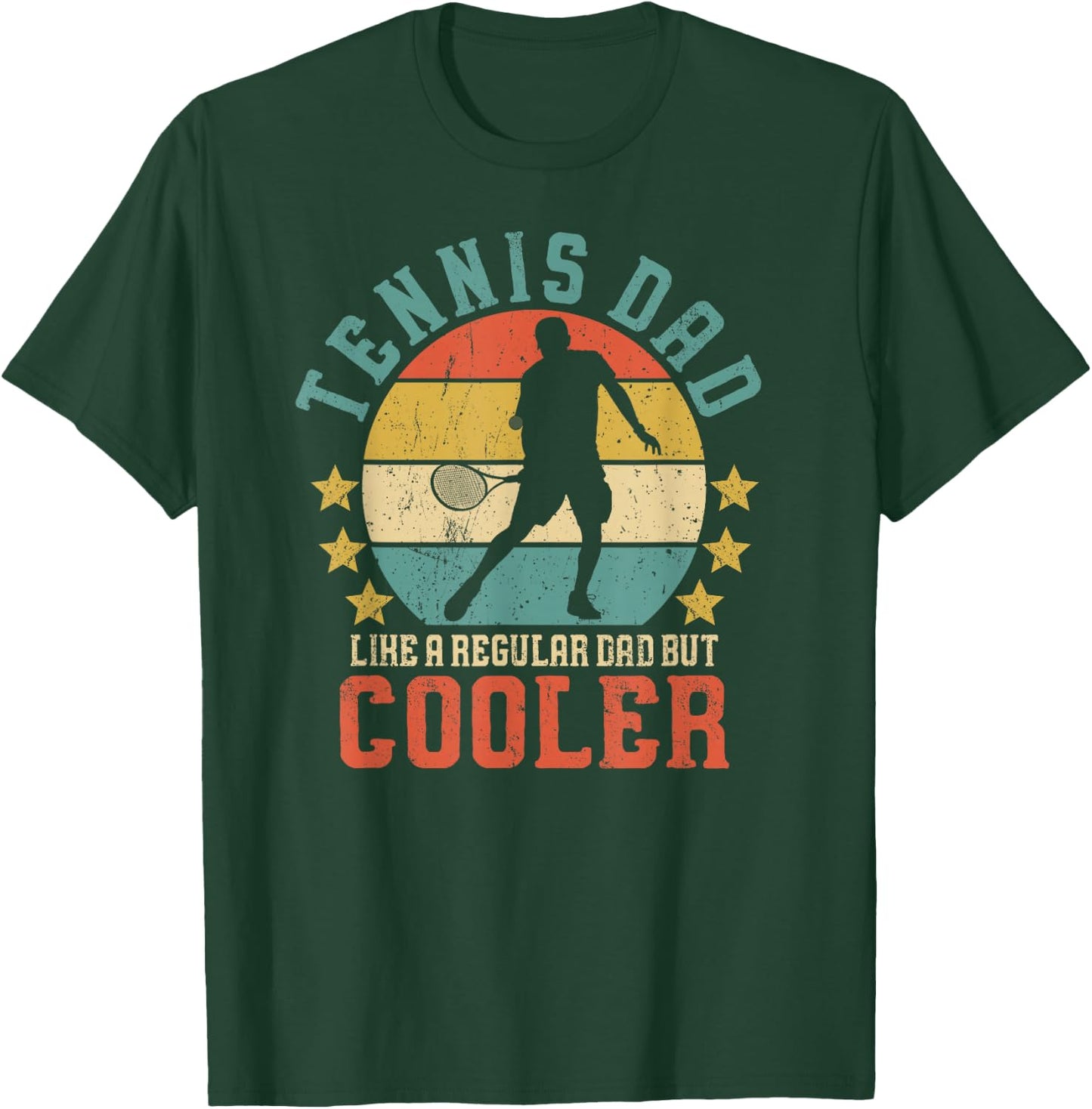 Tennis Dad Vintage Tennis Player Father's Day T-Shirt - T-Shirt | Forest