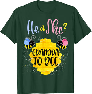 Gender Reveal What Will It Bee Shirt He or She Grandpa T-Shirt - T-Shirt | Forest