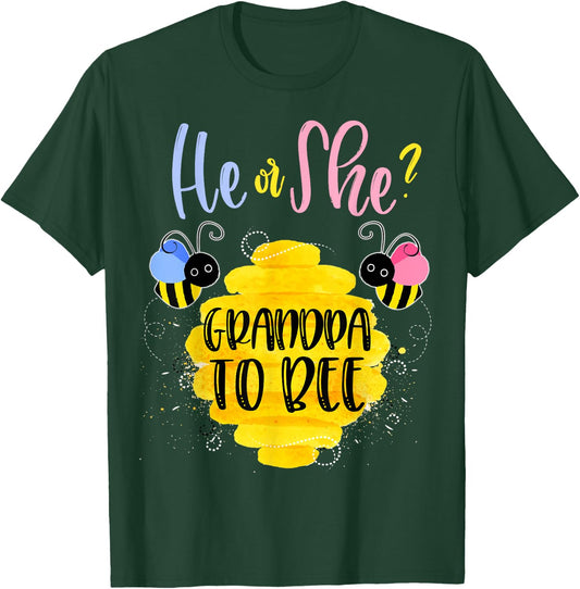 Gender Reveal What Will It Bee Shirt He or She Grandpa T-Shirt - T-Shirt | Forest