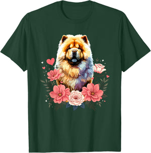 Roses Flowers Chow Chow T-Shirt - T-Shirt | Forest