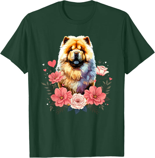 Roses Flowers Chow Chow T-Shirt - T-Shirt | Forest