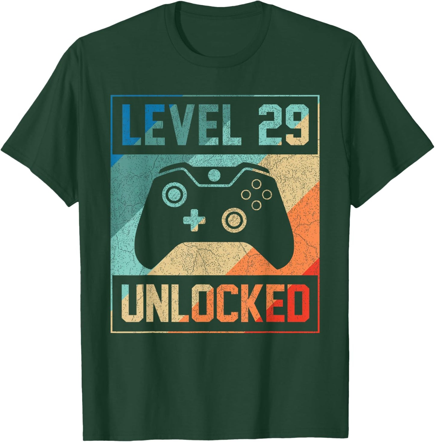 Level 29 Unlocked Shirt Video Gamer 29th Birthday Gifts T-Shirt - T-Shirt | Forest