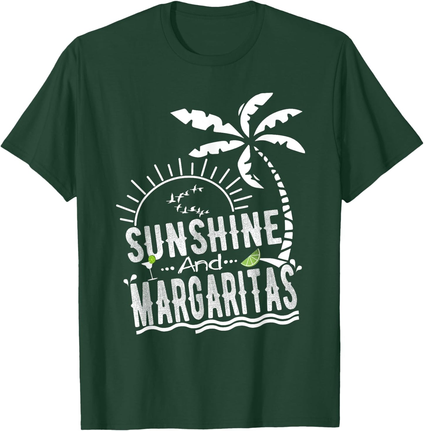 Sunshine And Margaritas T Shirt Summer Vacation Beach Attire T-Shirt - T-Shirt | Forest