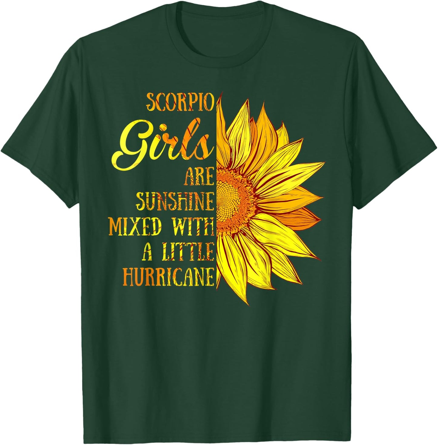 Scorpio Girls Sunshine Mixed Hurricane Sunflower T-Shirt - T-Shirt | Forest