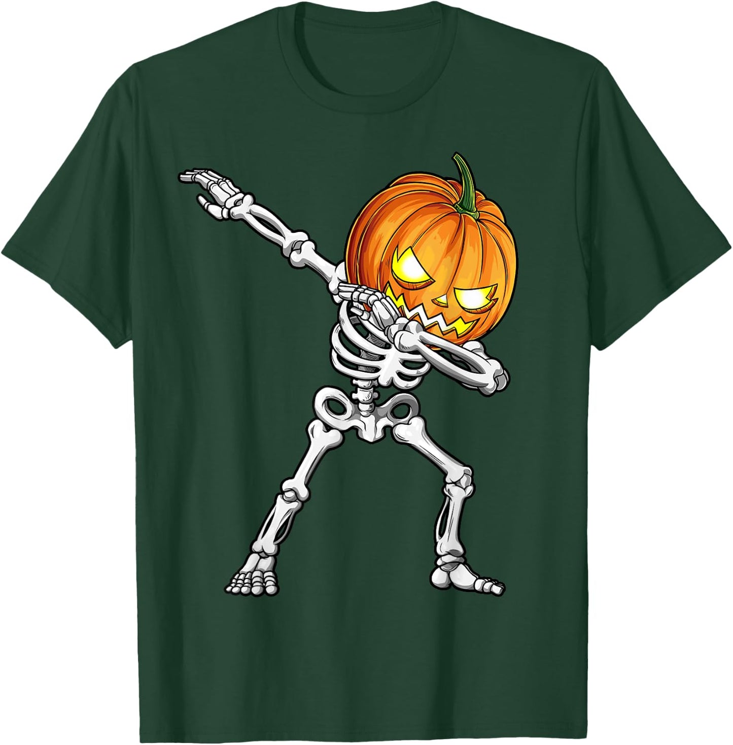 Halloween Boys Dabbing Skeleton Scary Pumpkin Jack O Lantern T-Shirt - T-Shirt | Forest