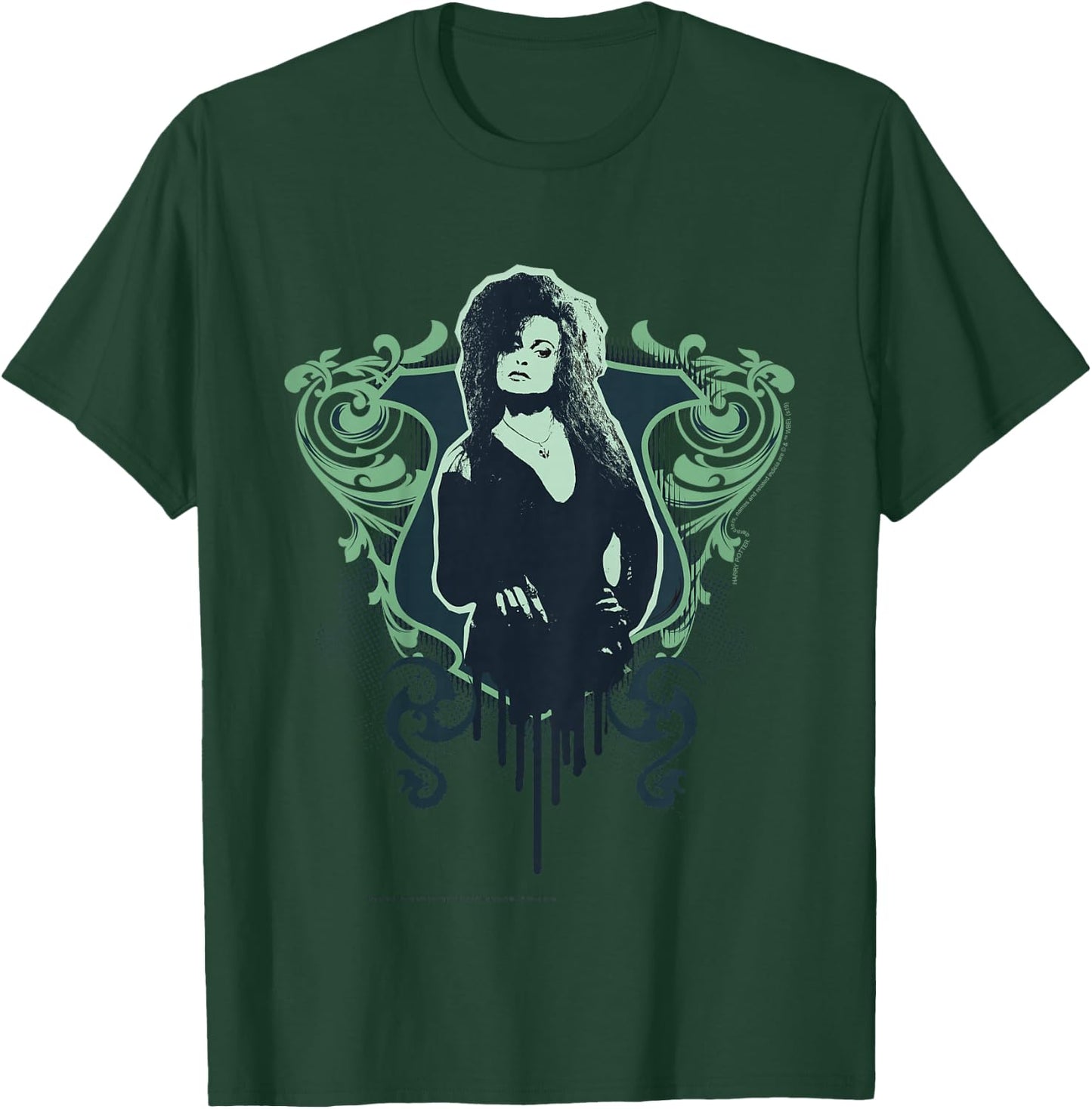 Kids Harry Potter Bellatrix Lestrange Paint Drip Portrait T-Shirt - T-Shirt | Forest