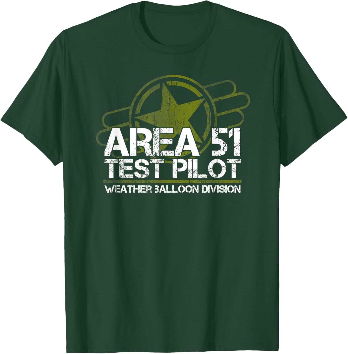 Area 51 UFO Test Pilot, Alien, Roswell, Weather Balloon T-Shirt - T-Shirt | Forest