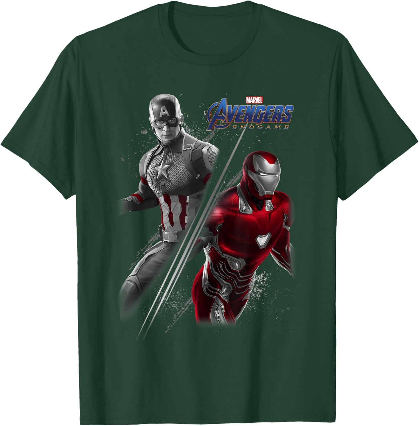 Marvel Avengers Endgame Captain America Iron Man Poster T-Shirt - T-Shirt | Forest