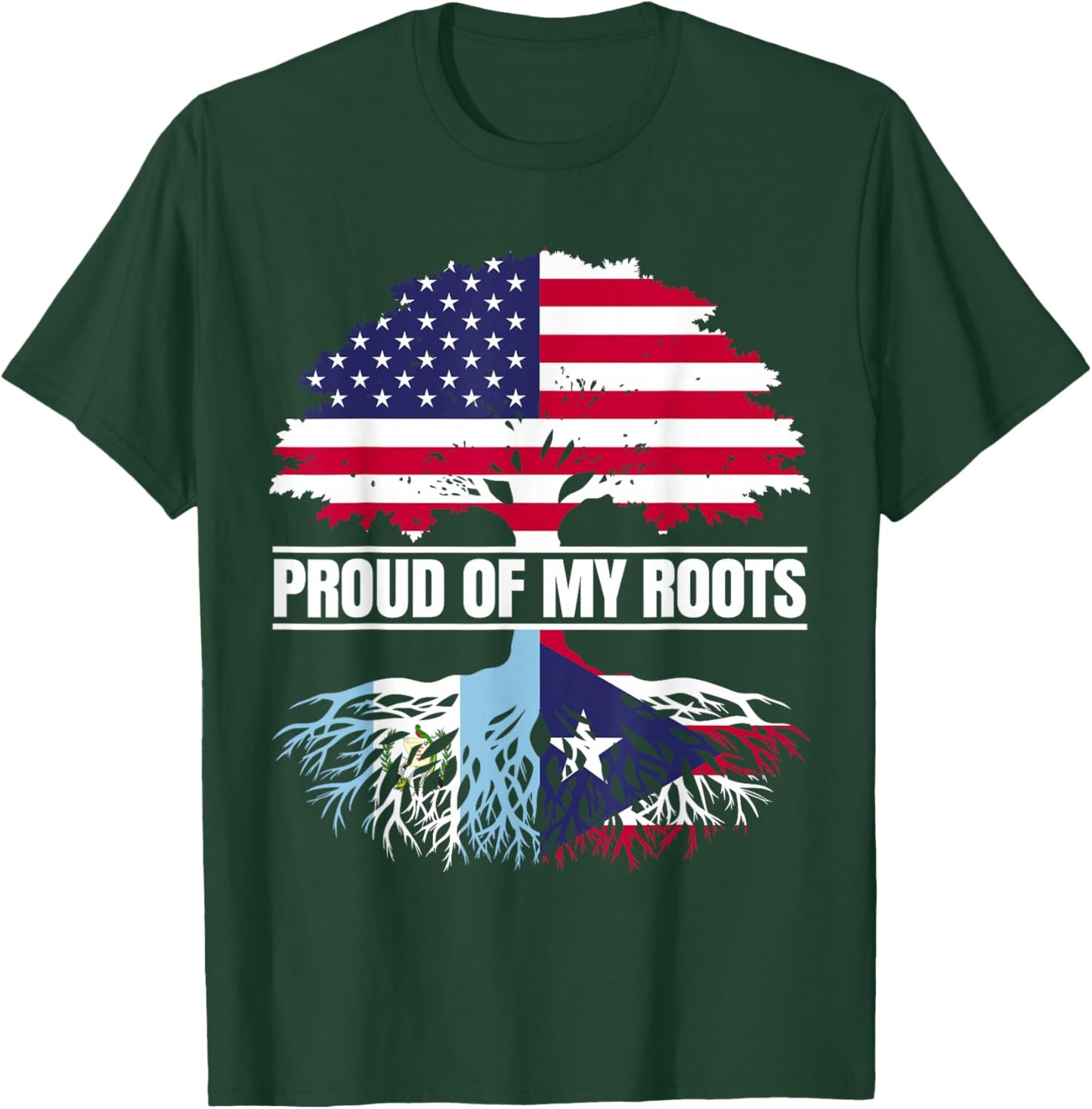 Guatemala Boricua Mix Proud of Roots Guatemalan Puerto Rican T-Shirt - T-Shirt | Forest