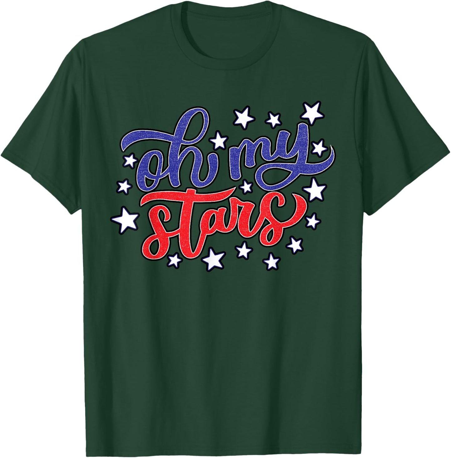 Southern Oh My Stars 4th of July Shirt Girls USA Patriotic T-Shirt - T-Shirt | Forest