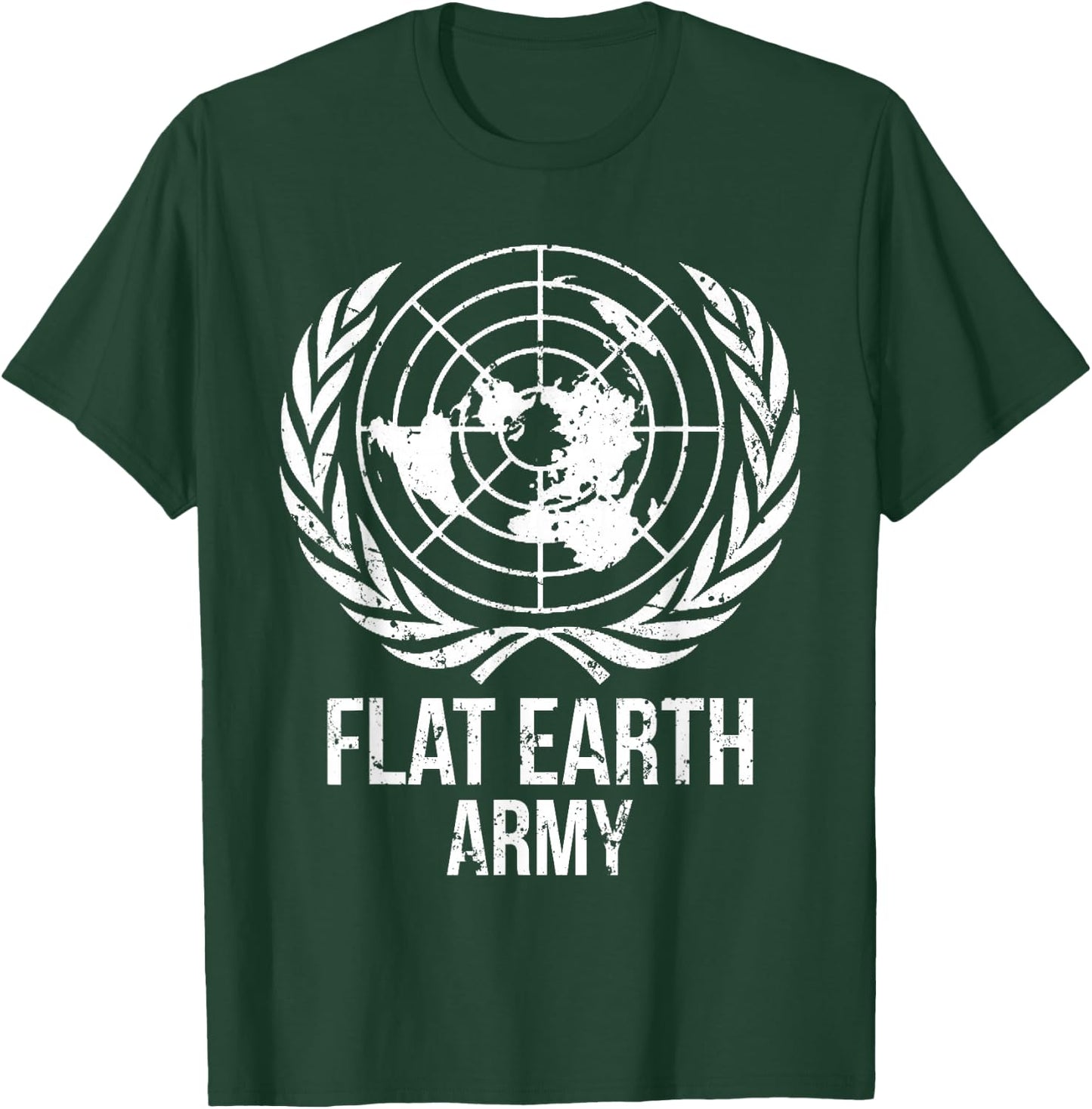 Flat Earth Army T Shirt Planet Map Society Men Women Gift T-Shirt - T-Shirt | Forest