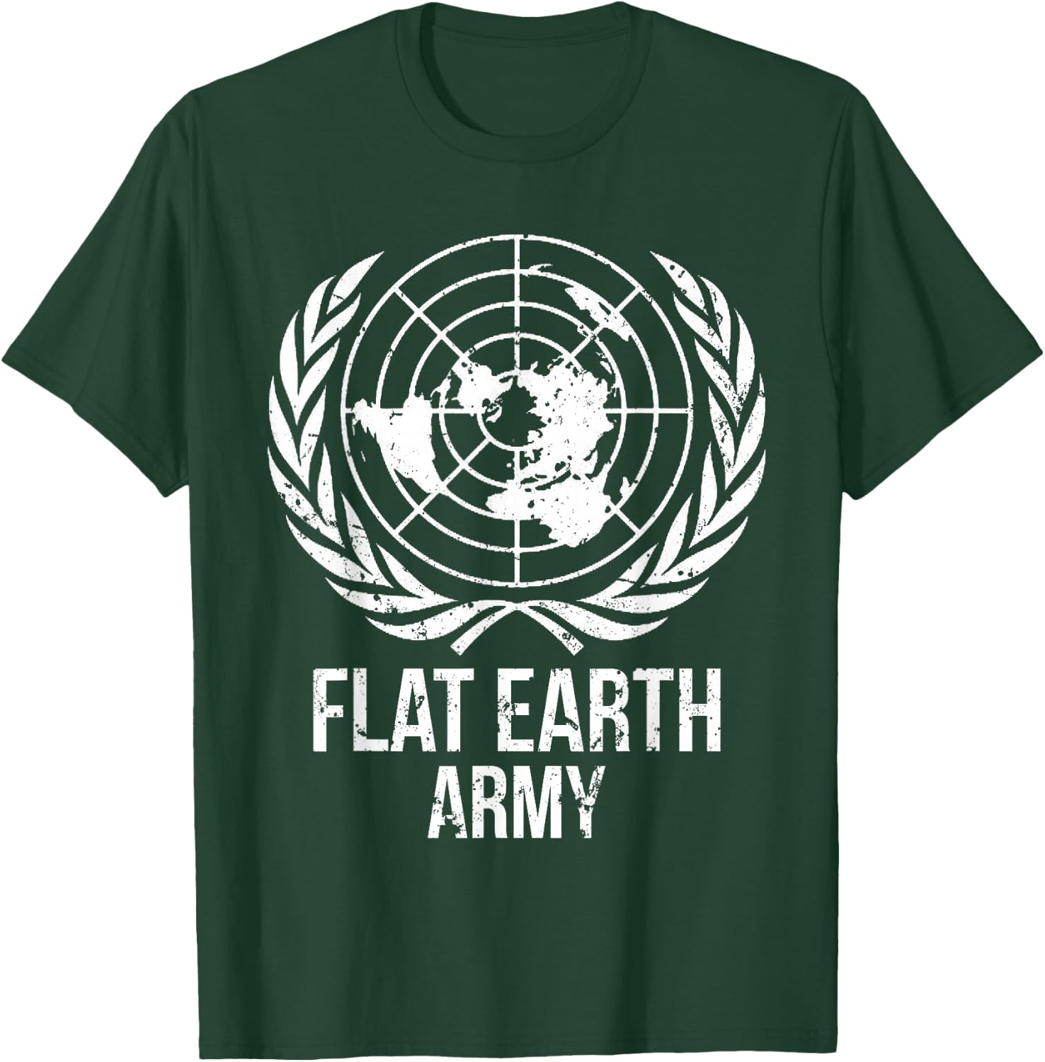 Flat Earth Army T Shirt Planet Map Society Men Women Gift T-Shirt - T-Shirt | Forest