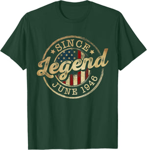 Legend Since June 1946 Vintage 80th Birthday Classic T-Shirt - T-Shirt | Forest