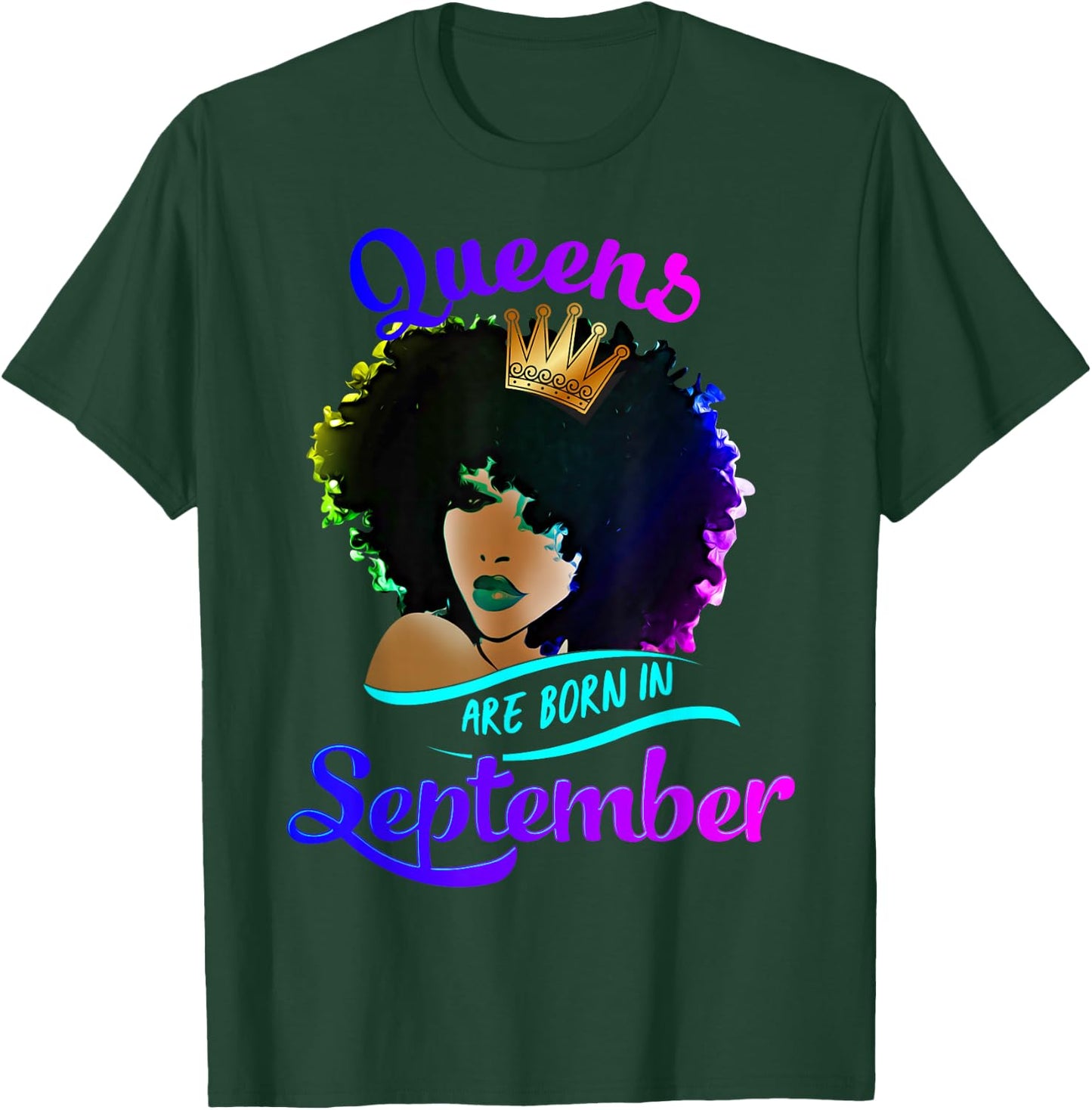 Queens Born September Shirt Black Girl Virgo Libra Birthday T-Shirt - T-Shirt | Forest