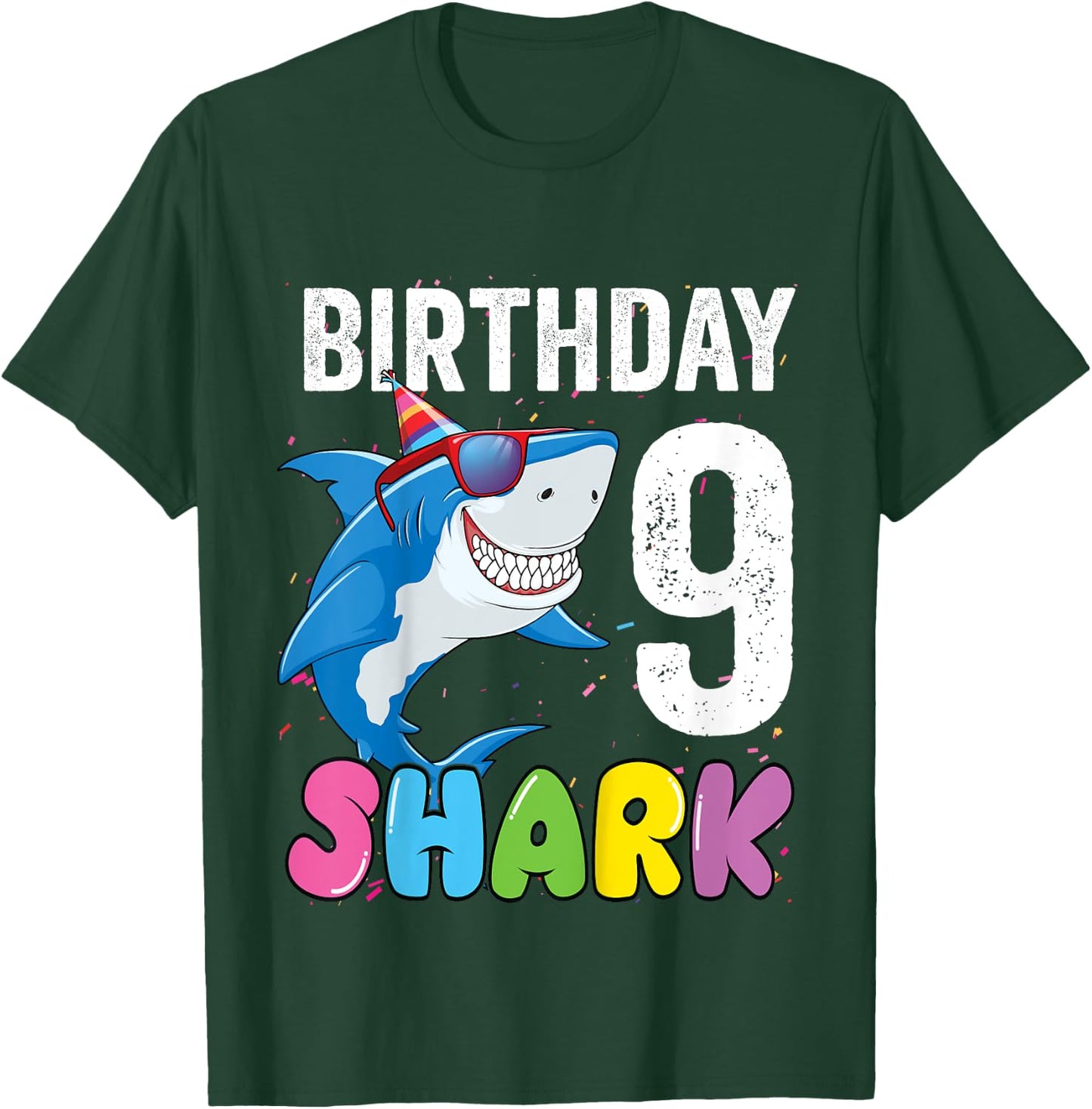 Kids 9th Birthday Shirt Shark JawSome Nine Year Old 9th Birthday T-Shirt - T-Shirt | Forest