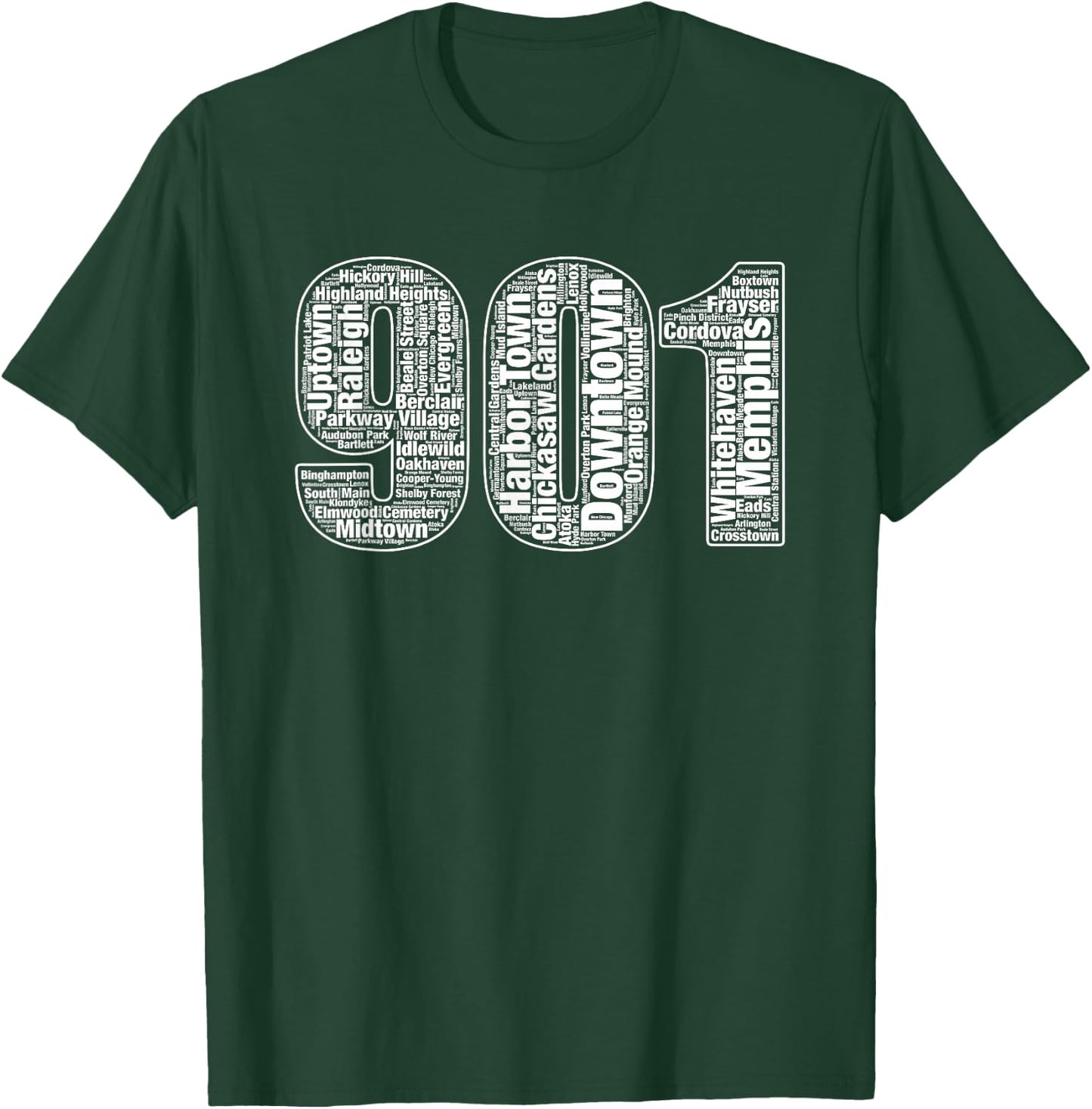 901 Memphis Typography Word Art Small T-Shirt - T-Shirt | Forest