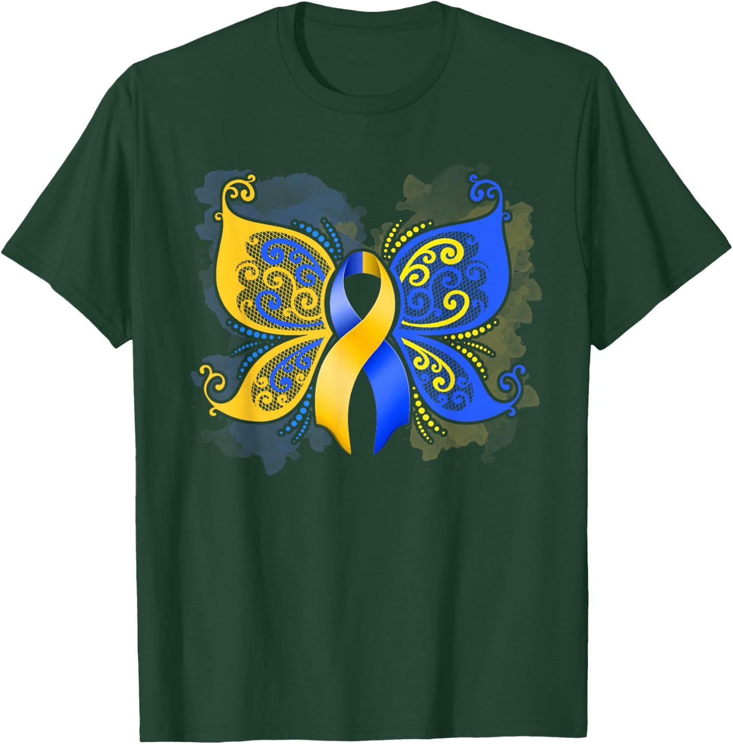Down Syndrome Awareness Butterfly Gift T-Shirt - T-Shirt | Forest