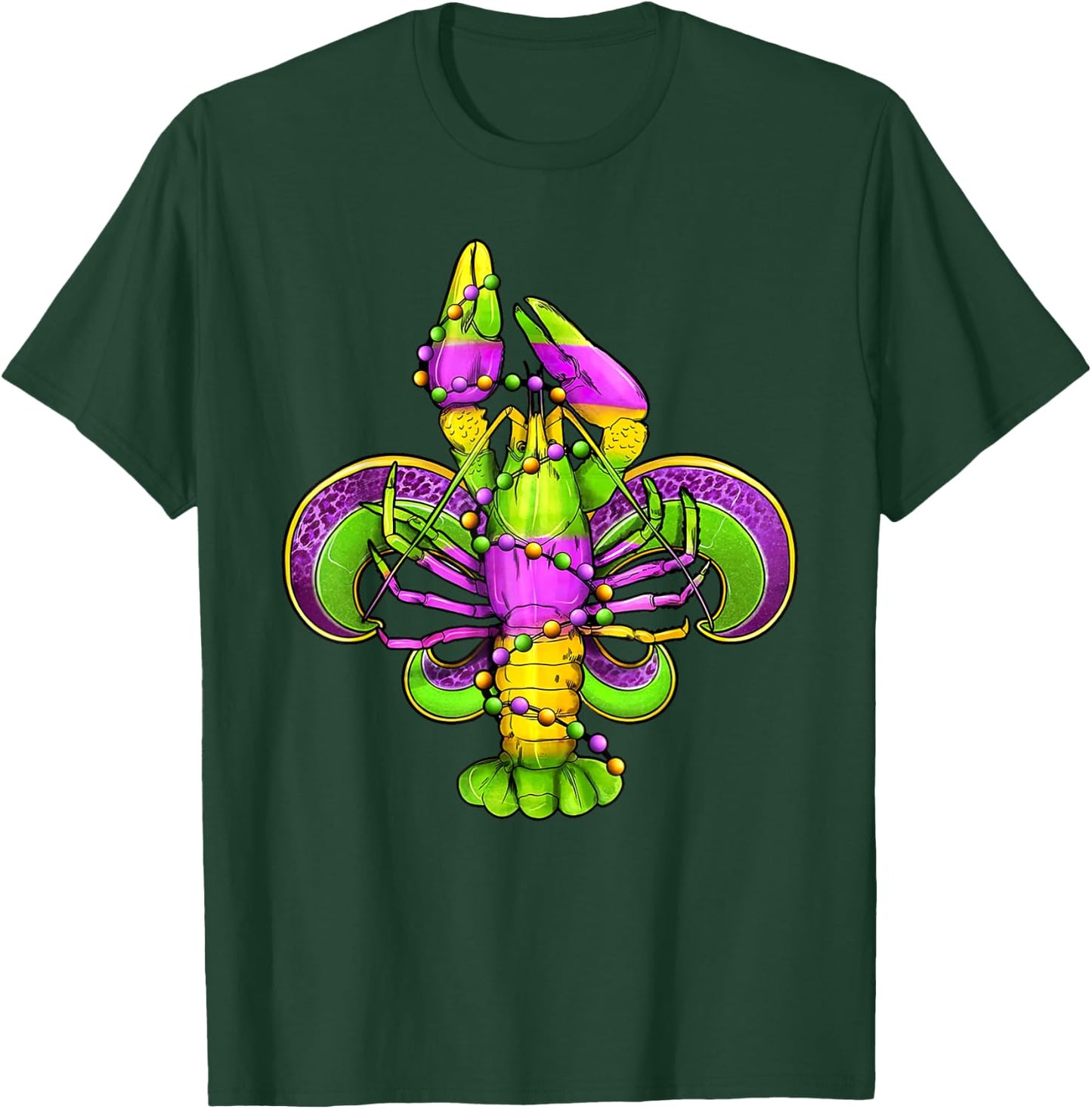 Mardi Gras Fleur De Lis Crawfish Leopard Costume T-Shirt - T-Shirt | Forest